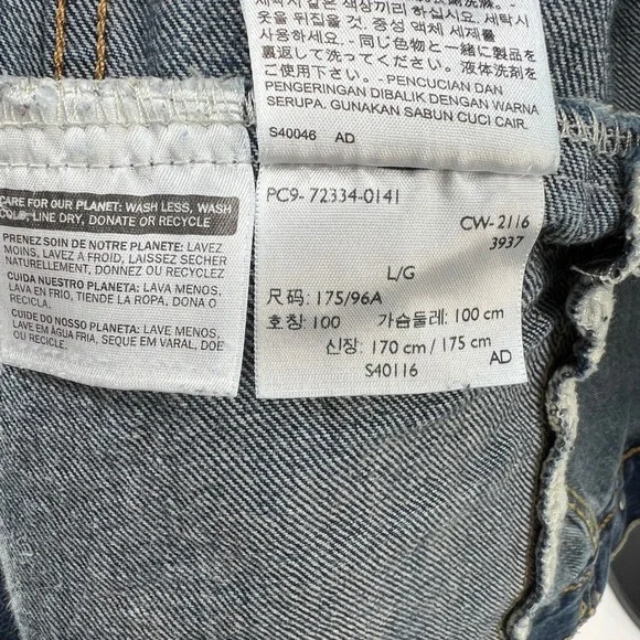 Levis 72334 Mens Denim Trucker Jacket Blue Medium Wash Size L Large - Picture 4 of 11